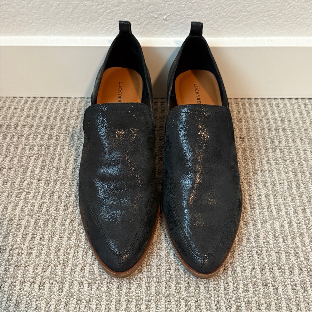 Lucky Brand Womens Sz 10M Black Mizina Padded Insole Faux Leather - Picture 2 of 7